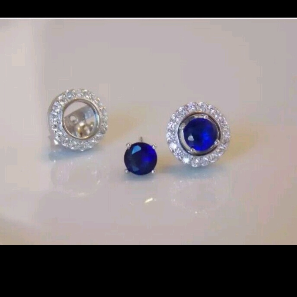 Cubic zirconia earrings sapphire.
